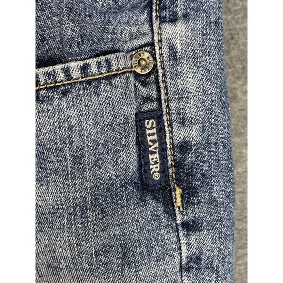 Silver Jeans Women's 32x32 Flared Slit Hem Blue Medium Wash - Picture 8 of 14